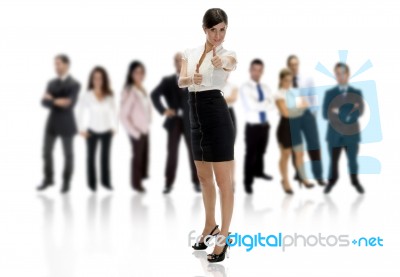 Business Woman With Team Stock Photo