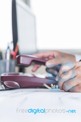 Businessman Analysis Charts Stock Photo