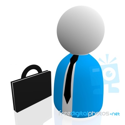 Businessman And Briefcase Stock Image