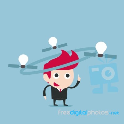 Businessman And Idea Bulb Stock Image