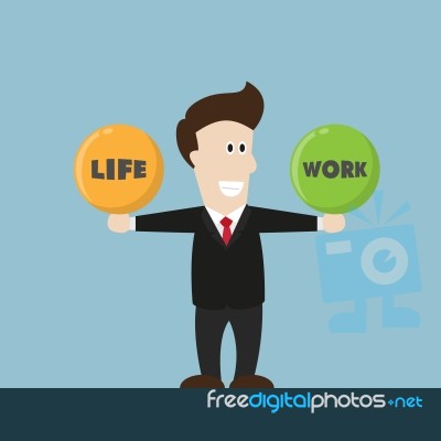 Businessman Balance Life And Work Stock Image