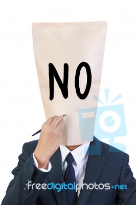 Businessman Cover Head Stock Photo