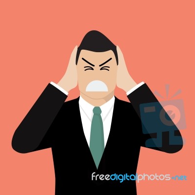 Businessman Covering His Ears With His Hands Stock Image