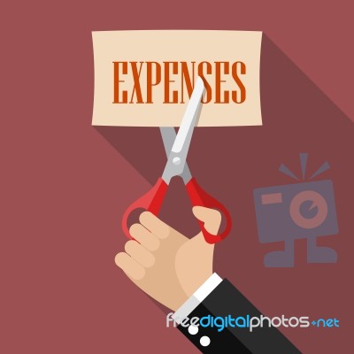 Businessman Cutting Expenses Paper Stock Image
