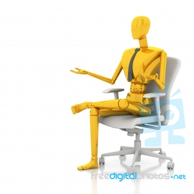 Businessman Doll Sitting On Chair Stock Image