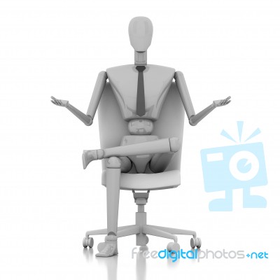 Businessman Doll Sitting On Chair Stock Image