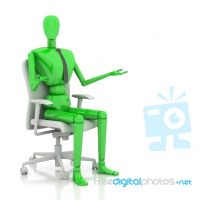 Businessman Doll Sitting On Chair Stock Image