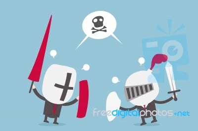 Businessman Fighting In Knight Suit Stock Image Businessman Fighting In Knight Suit Stock Image