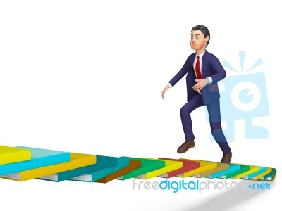 Businessman Going Up Represents Triumph Progress And Staircase Stock Image