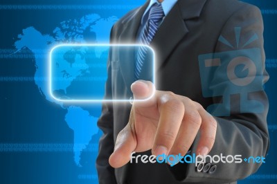 Businessman Hand Pressing Button Stock Photo Businessman Hand Pressing Button Stock Photo