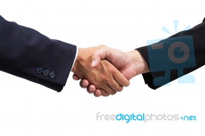 Businessman Handshake Isolated On White Background Stock Photo
