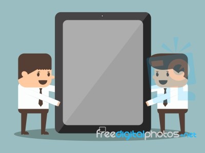 Businessman Holding Tablet Stock Image
