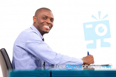Businessman In Office Stock Photo