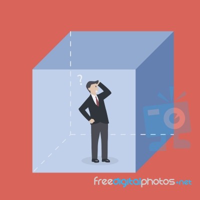 Businessman In The Box Stock Image