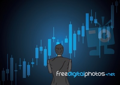 Businessman Looking Stock Graph Stock Image