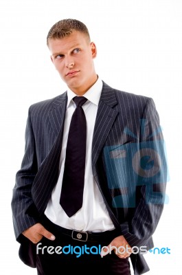 Businessman Looking Up Stock Photo