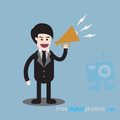 Businessman Megaphone Stock Image