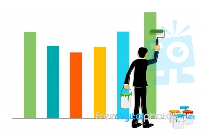 Businessman Painting Graph Stock Image