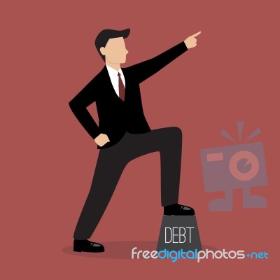 Businessman Pointing Up Stock Image