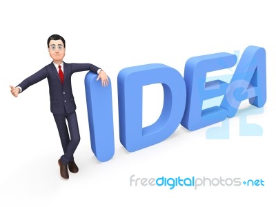 Businessman Presenting Idea Indicates Commerce Concepts And Inventions Stock Image