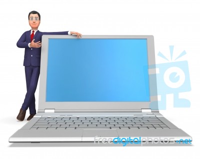 Businessman Presenting Means World Wide Web And Biz Stock Image