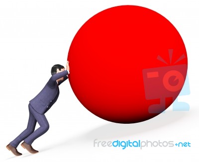 Businessman Pushing Ball Means Overcome Obstacles And Biz Stock Image Businessman Pushing Ball Means Overcome Obstacles And Biz Stock Image