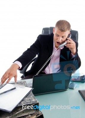 Businessman Shouting On Phone Stock Photo Businessman Shouting On Phone Stock Photo