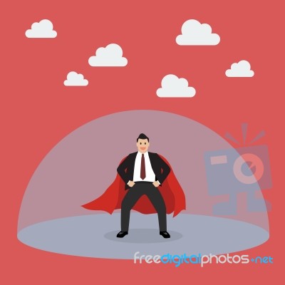 Businessman Superhero With Protection Power Stock Image