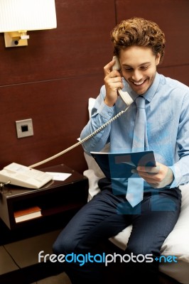 Businessman Talking Over Phone Stock Photo