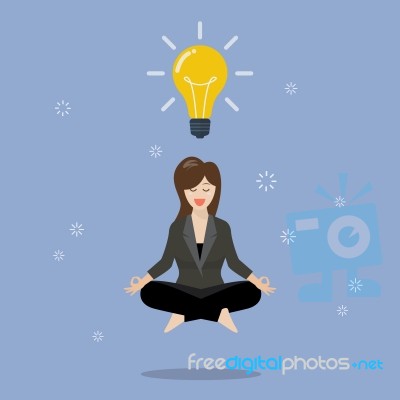 Businessman Thinking During Meditation Stock Image