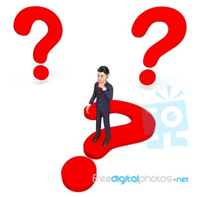 Businessman Thinking Indicates Frequently Asked Questions And About Stock Image