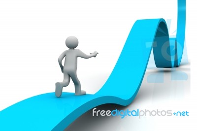Businessman Towards Pointing Up Arrow Stock Image