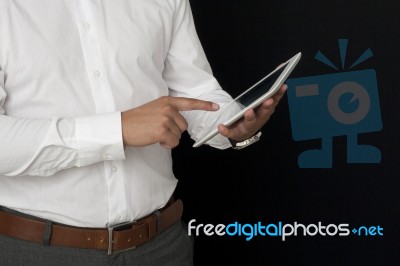 Businessman Using Digital Tablet Stock Photo