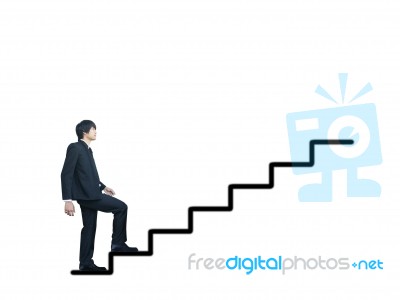 Businessman Walking To Success Stock Photo