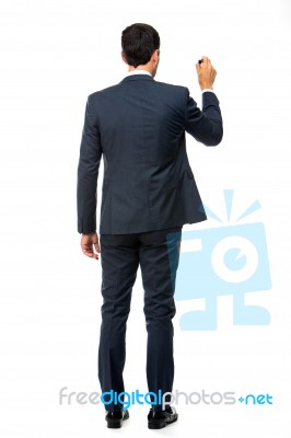 Businessman With A Black Marker Writing Stock Photo