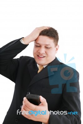 Businessman With Cellphone Stock Photo