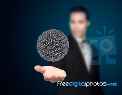 Businessman With City Stock Photo