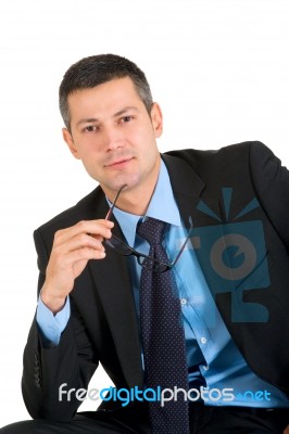 Businessman With Eyeglass Stock Photo