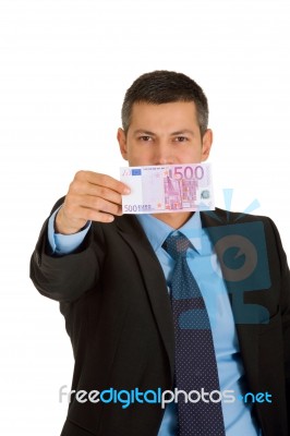 Businessman With Money Stock Photo