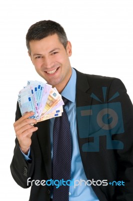 Businessman With Money Stock Photo