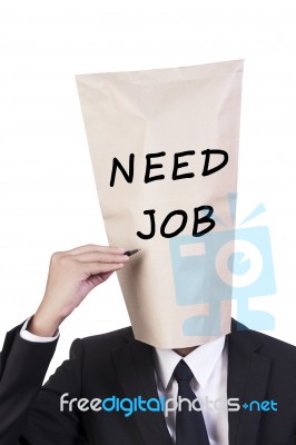 Businessman With Need Job Head Stock Photo