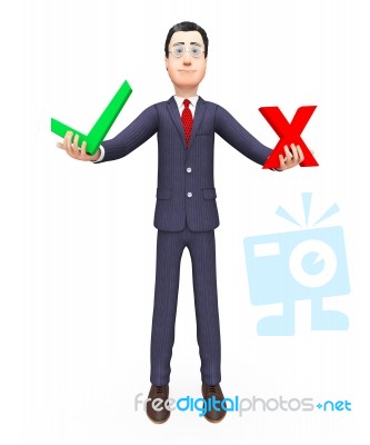 Businessman With Options Indicates Biz Route And Election Stock Image