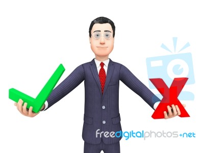 Businessman With Options Means Voting Decision And Commercial Stock Image