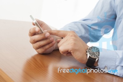 Businessman With Smartphone Stock Photo