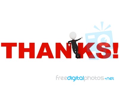 Businessman with Thanks word Stock Image