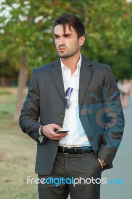 Businessman With The Smart Phone Stock Photo Businessman With The Smart Phone Stock Photo