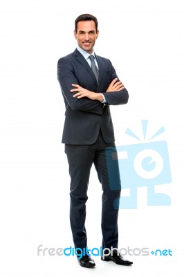 Businessman With With One's Arms Folded Stock Photo