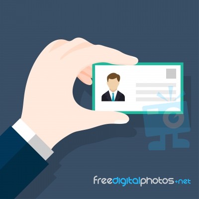 Businessmen Holding Blank Card- Flat Design Stock Image