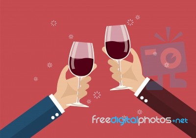 Businessmen Toasting A Wine Glasses Stock Image