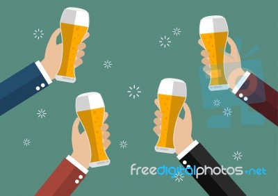 Businessmen Toasting Glasses Of Beer Stock Image